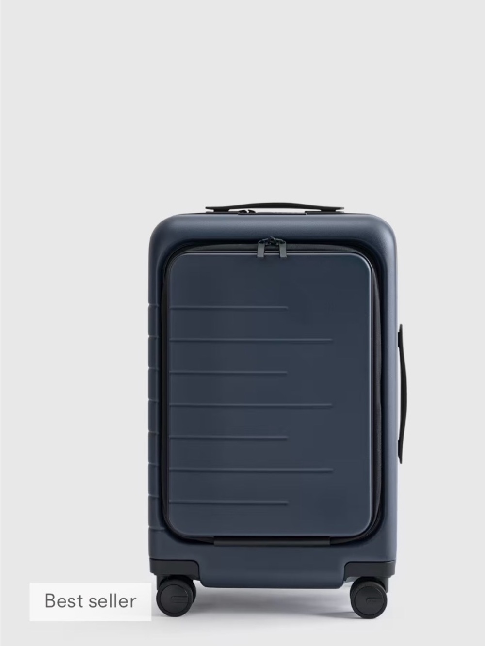 Navy Quince Hard-Shell Carry-On Luggage with Front Zip Pocket
